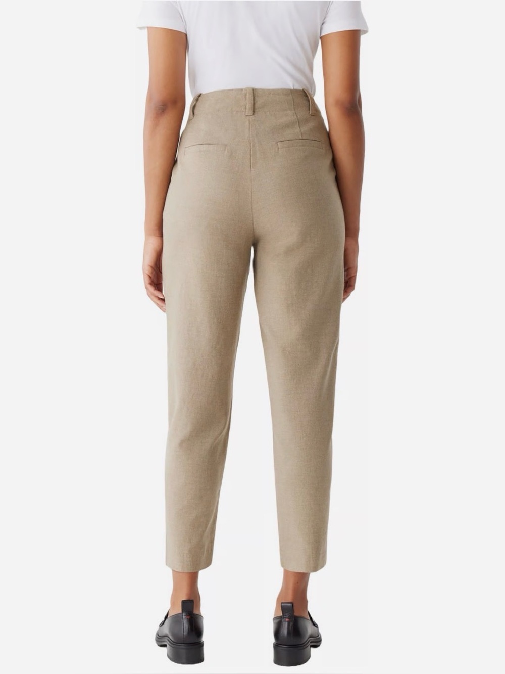 FRANK AND OAK Women's Amelia Cotton-Linen Balloon Fit Pant, Sz 10, Beige - Picture 5 of 13